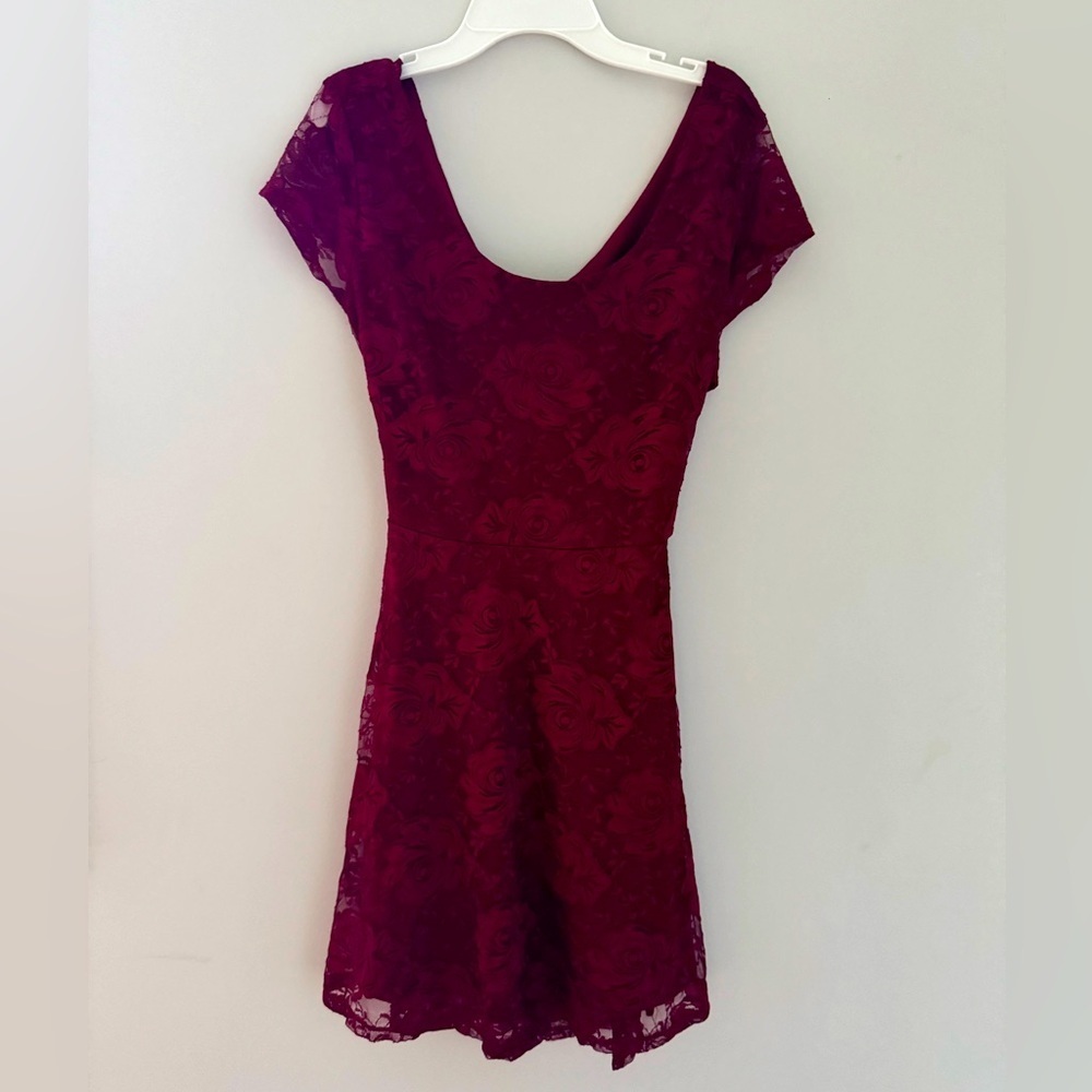 Wet Seal Burgundy lace dress, size medium